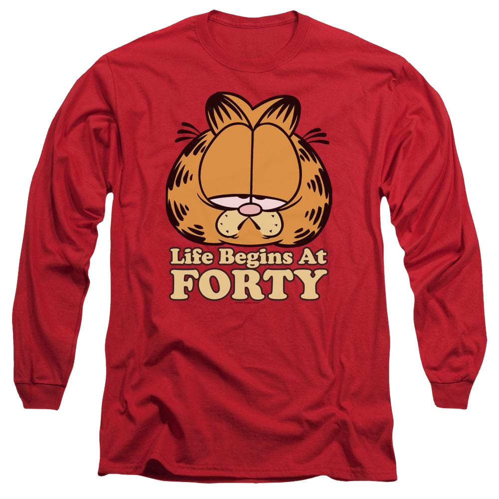Garfield Life Begins At Forty - Men's Long Sleeve T-Shirt Men's Long Sleeve T-Shirt Garfield   