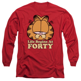Garfield Life Begins At Forty - Men's Long Sleeve T-Shirt Men's Long Sleeve T-Shirt Garfield   