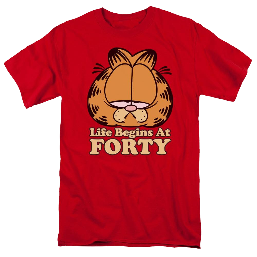 Garfield Life Begins At Forty - Men's Regular Fit T-Shirt Men's Regular Fit T-Shirt Garfield   