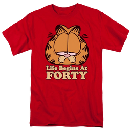 Garfield Life Begins At Forty - Men's Regular Fit T-Shirt Men's Regular Fit T-Shirt Garfield   
