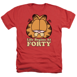 Garfield Life Begins At Forty - Men's Heather T-Shirt Men's Heather T-Shirt Garfield   