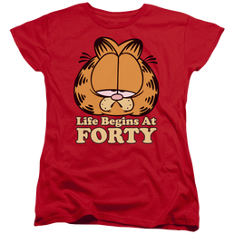 Garfield Life Begins At Forty - Women's T-Shirt Women's T-Shirt Garfield   