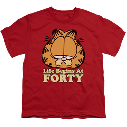 Garfield Life Begins At Forty - Youth T-Shirt (Ages 8-12) Youth T-Shirt (Ages 8-12) Garfield   