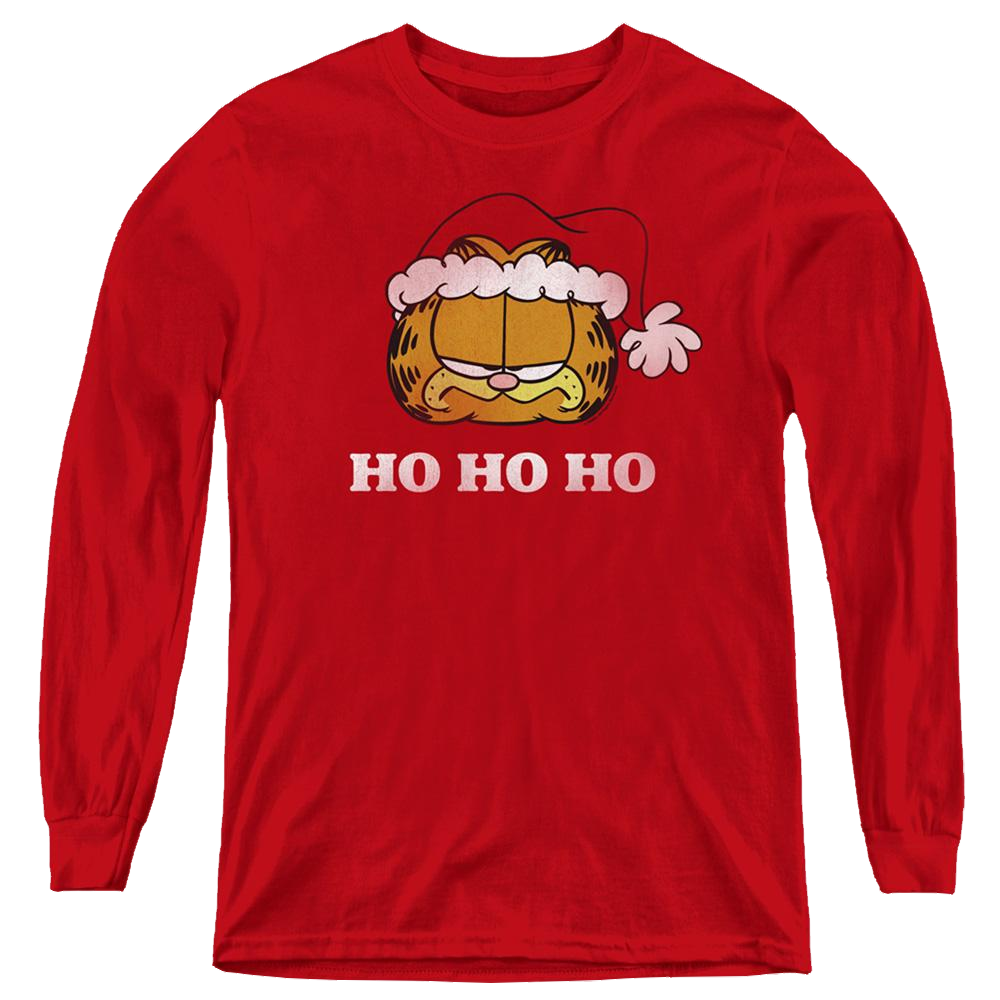 Garfield Ho Ho Ho - Youth Long Sleeve T-Shirt Youth Long Sleeve T-Shirt Garfield   