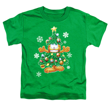 Kelly green toddler t-shirt with Garfield Tree graphic
