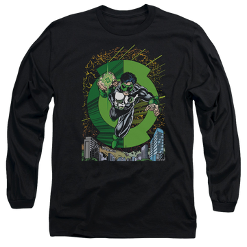 Black men's long sleeve t-shirt with Green Lantern Gl #51 Cover graphic