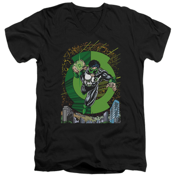 Black men's v-neck t-shirt with Green Lantern Gl #51 Cover graphic