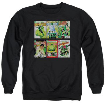Black men's crewneck sweatshirt with Green Lantern Gl Covers graphic
