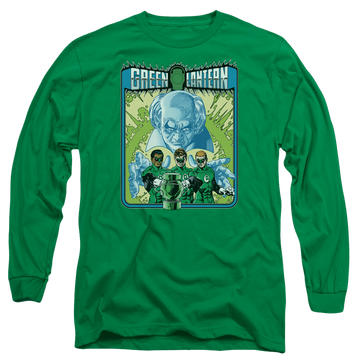 Kelly green men's long sleeve t-shirt with Green Lantern Gl #184 Cover graphic