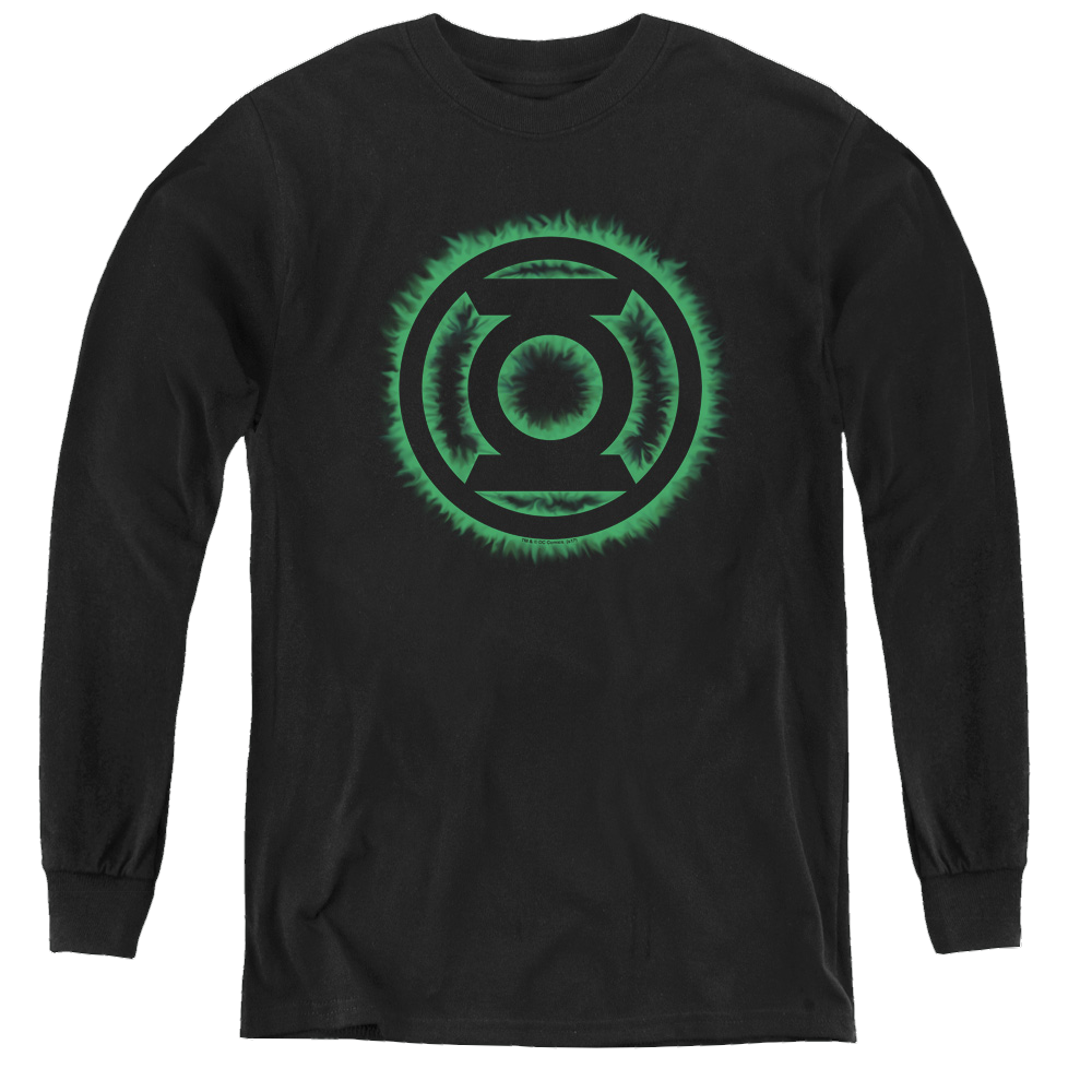 Green Lantern Green Flame Logo - Youth Long Sleeve T-Shirt Youth Long Sleeve T-Shirt Green Lantern   
