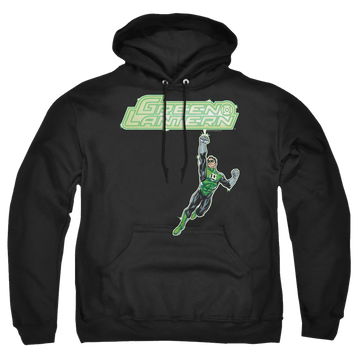 Black pullover hoodie with Green Lantern Energy Construct Logo graphic