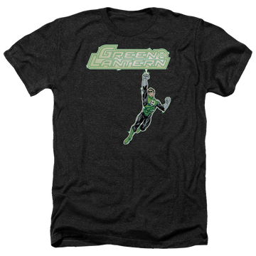Charcoal men's heather t-shirt with Green Lantern Energy Construct Logo graphic