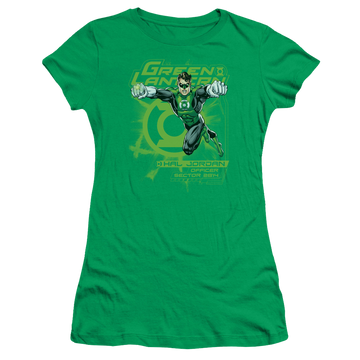 Kelly green juniors t-shirt with Green Lantern Sector 2814 graphic