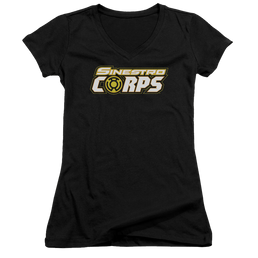 Green Lantern Sinestro Corps Logo - Juniors V-Neck T-Shirt Juniors V-Neck T-Shirt Green Lantern   