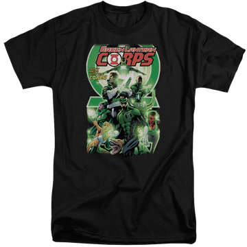 Black men's tall fit t-shirt with Green Lantern Gl Corps #25 Cover graphic