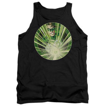 Black men's tank with Green Lantern Light Em Up graphic