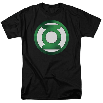 Black men's regular fit t-shirt with Green Lantern Green Chrome Logo graphic