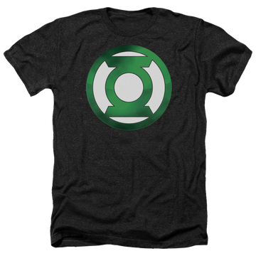 Charcoal men's heather t-shirt with Green Lantern Green Chrome Logo graphic