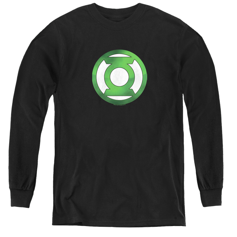Green Lantern Green Chrome Logo - Youth Long Sleeve T-Shirt Youth Long Sleeve T-Shirt Green Lantern   