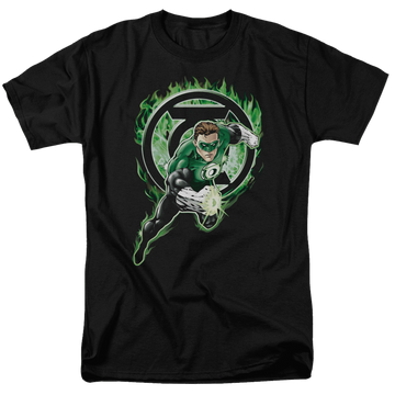 Black men's regular fit t-shirt with Green Lantern Space Cop graphic