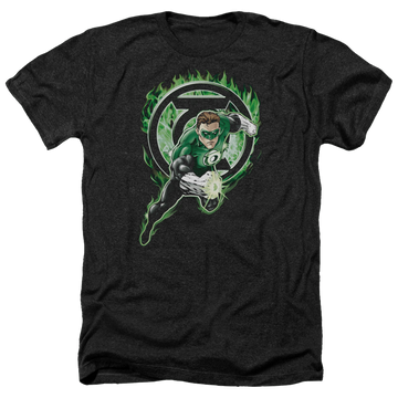 Charcoal men's heather t-shirt with Green Lantern Space Cop graphic