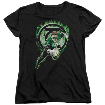 Black women's t-shirt with Green Lantern Space Cop graphic
