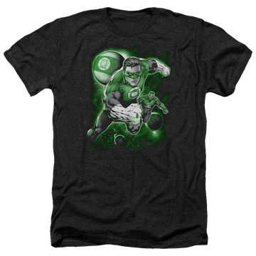 Charcoal men's heather t-shirt with Green Lantern Lantern Planet graphic