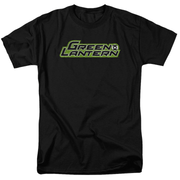 Black men's regular fit t-shirt with Green Lantern Scribble Title graphic