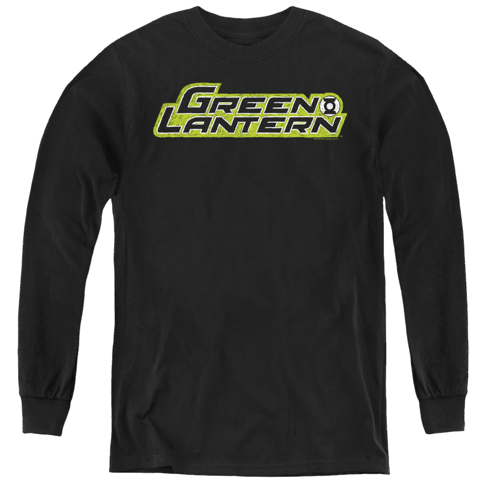 Green Lantern Scribble Title - Youth Long Sleeve T-Shirt Youth Long Sleeve T-Shirt Green Lantern   