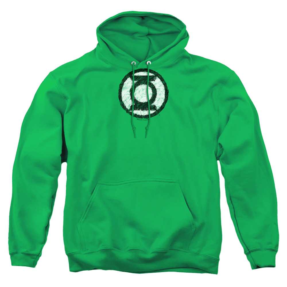 Green Lantern Scribble Lantern Logo - Pullover Hoodie Pullover Hoodie Green Lantern   