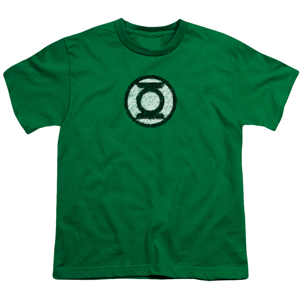 Green Lantern Scribble Lantern Logo - Youth T-Shirt Youth T-Shirt (Ages 8-12) Green Lantern   