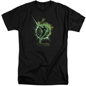 Black men's tall fit t-shirt with Green Lantern Shadow Lantern graphic