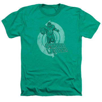 Kelly green men's heather t-shirt with Green Lantern Power graphic