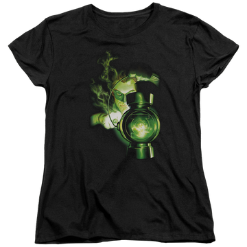 Black women's t-shirt with Green Lantern LANTERN LIGHT graphic