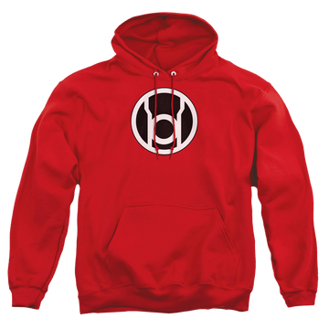 Red pullover hoodie with Green Lantern Red Lantern Logo graphic