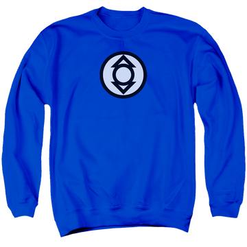 Royal men's crewneck sweatshirt with Green Lantern Indigo Tribe graphic