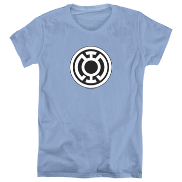Carolina blue women's t-shirt with Green Lantern Blue Lantern Logo graphic