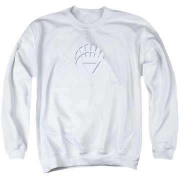 White men's crewneck sweatshirt with Green Lantern White Lantern Logo graphic