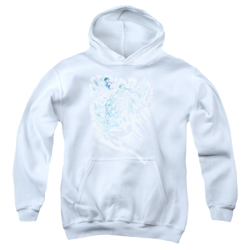White youth hoodie for ages 8 to 12 with Green Lantern White Lantern Sinestro graphic