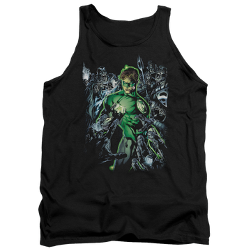 Black men's tank with Green Lantern Surrounded By Death graphic