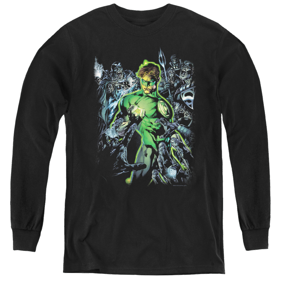 Green Lantern Surrounded By Death - Youth Long Sleeve T-Shirt Youth Long Sleeve T-Shirt Green Lantern   