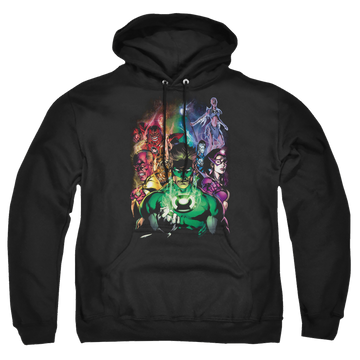 Black pullover hoodie with Green Lantern The New Guardians graphic