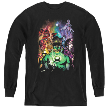 Black youth long sleeve t-shirt with Green Lantern The New Guardians graphic