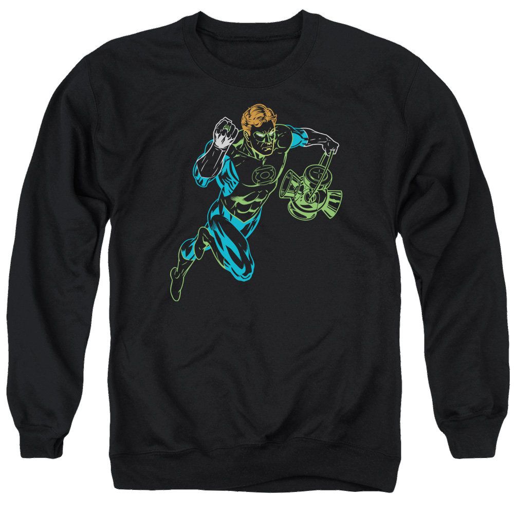 Green Lantern Neon Lantern - Men's Crewneck Sweatshirt Men's Crewneck Sweatshirt Green Lantern   