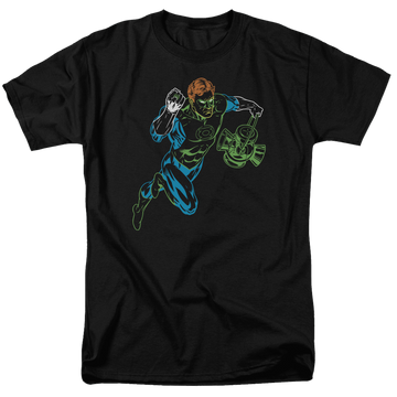 Black men's regular fit t-shirt with Green Lantern Neon Lantern graphic