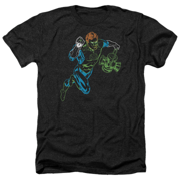 Charcoal men's heather t-shirt with Green Lantern Neon Lantern graphic