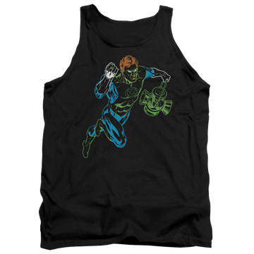 Black men's tank with Green Lantern Neon Lantern graphic