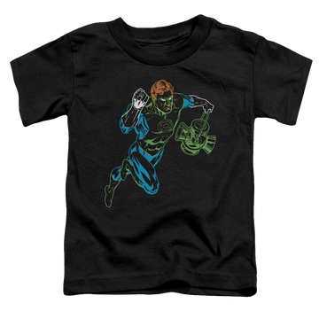 Black toddler t-shirt with Green Lantern Neon Lantern graphic