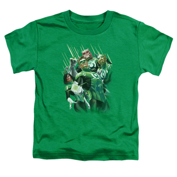 Kelly green toddler t-shirt with Green Lantern Power Of The Rings graphic
