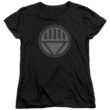 Black women's t-shirt with Green Lantern Black Symbol graphic